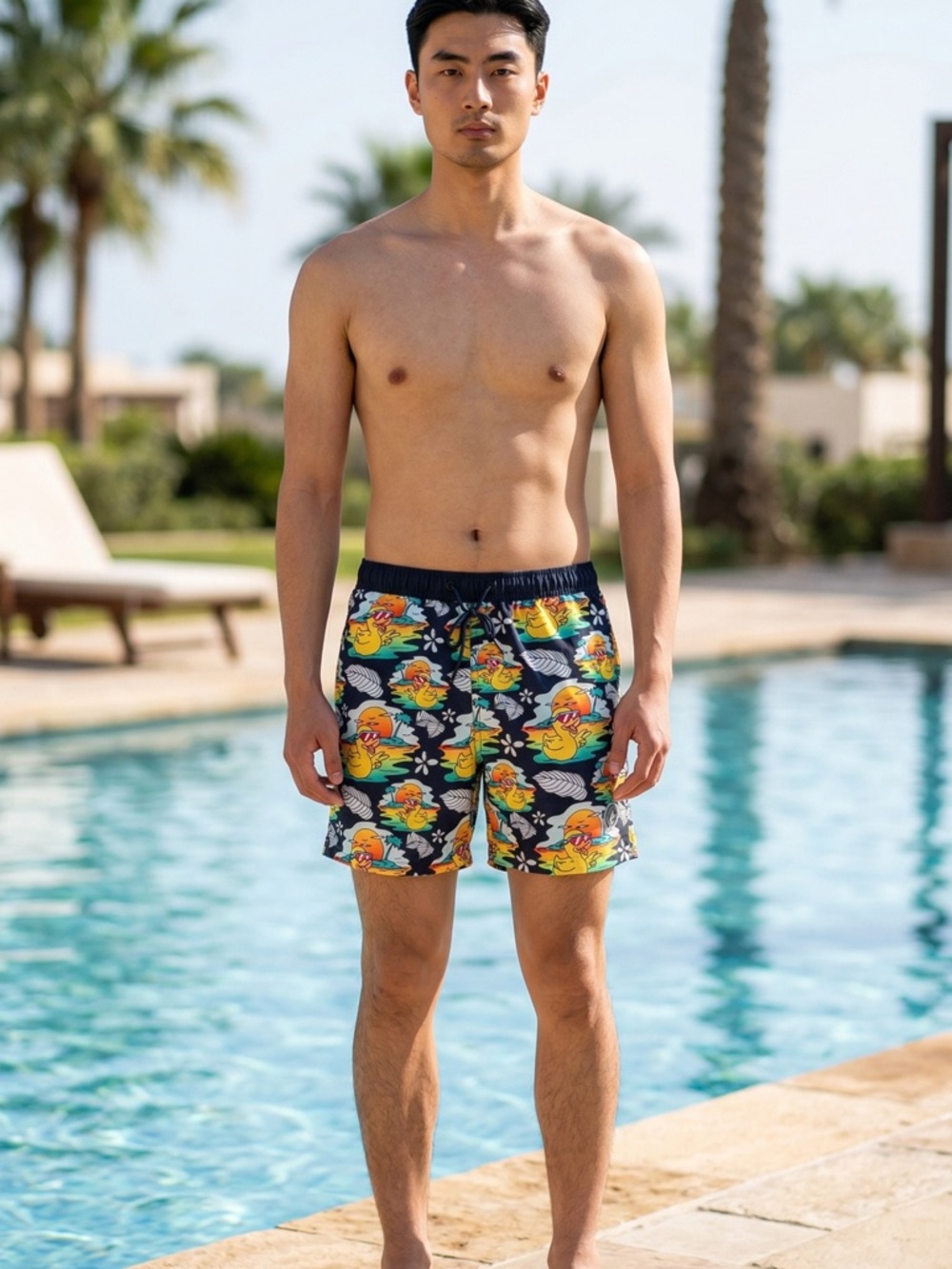 NWT NEFF Coolest Duck Swim Trunks Men’s Graphic Print Board Shorts Size S, L